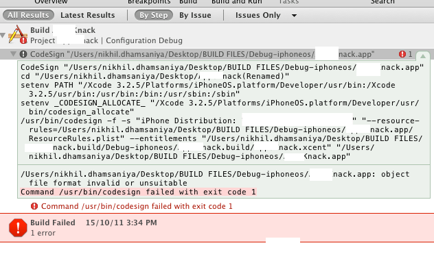 iphone Stuck with /usr/bin/codesign failed with exit code 1 " Error Stack Overflow