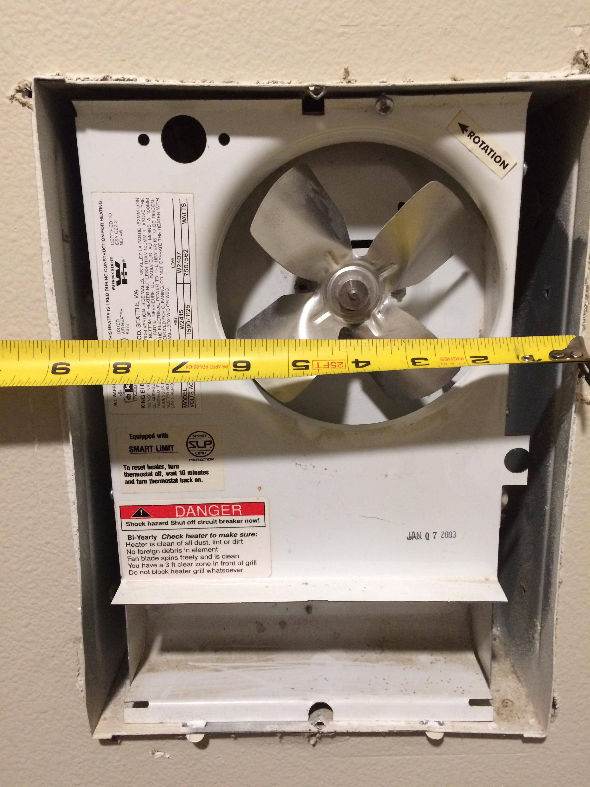 King wall heater fan works but no heat Home Improvement Stack Exchange