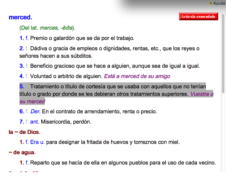 traducción What is "vuestramerced" or into what component words