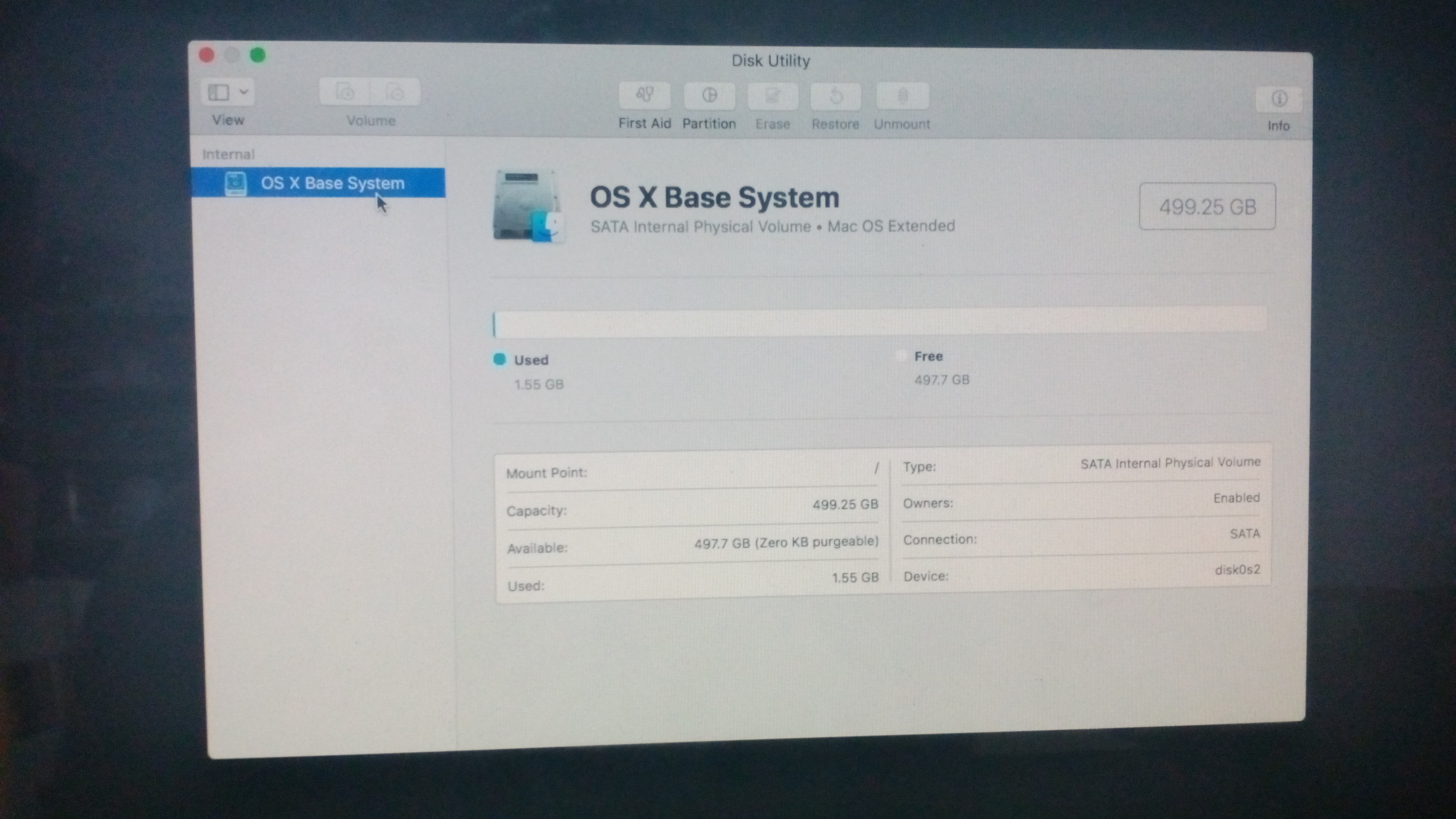macOS High Sierra not reinstalling— locked OS x Base System Ask Different