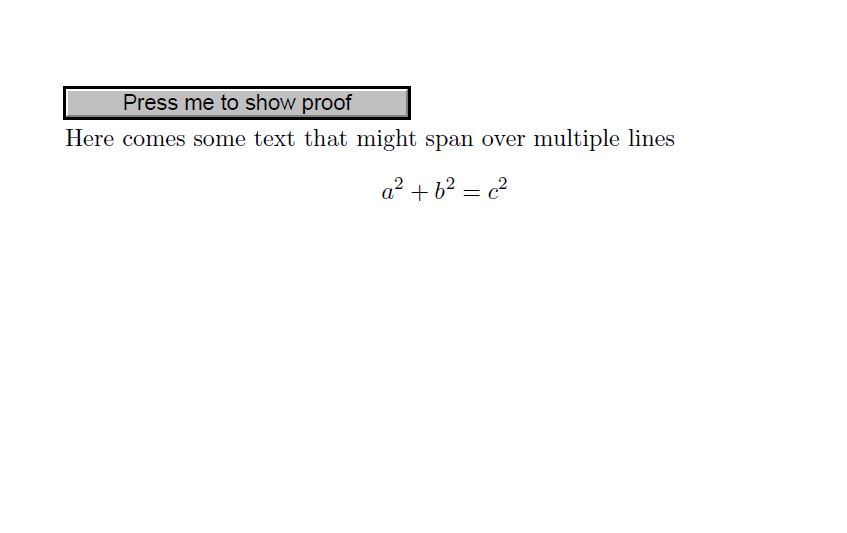 Is there a way to unroll a proof (or environment) in LateX? TeX