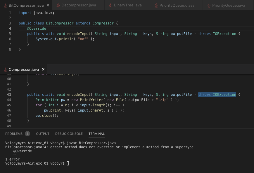 overriding Can't override a method in Java Stack Overflow