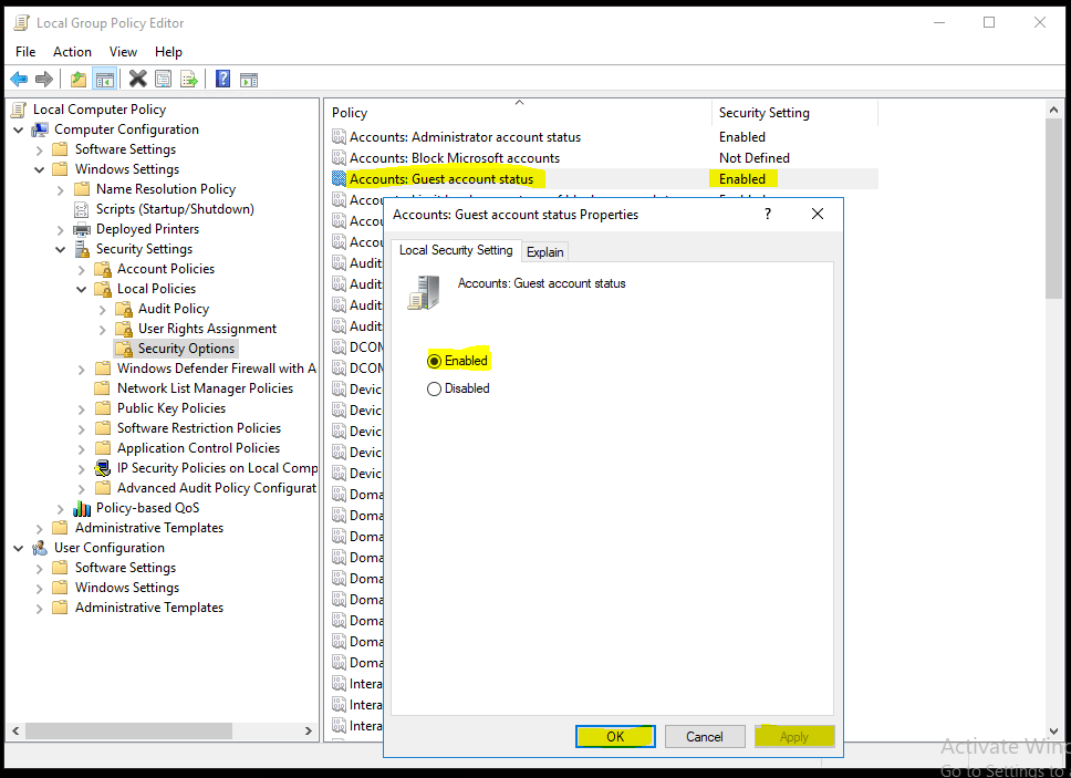 I created a guest account on windows 10 but unable to sign
