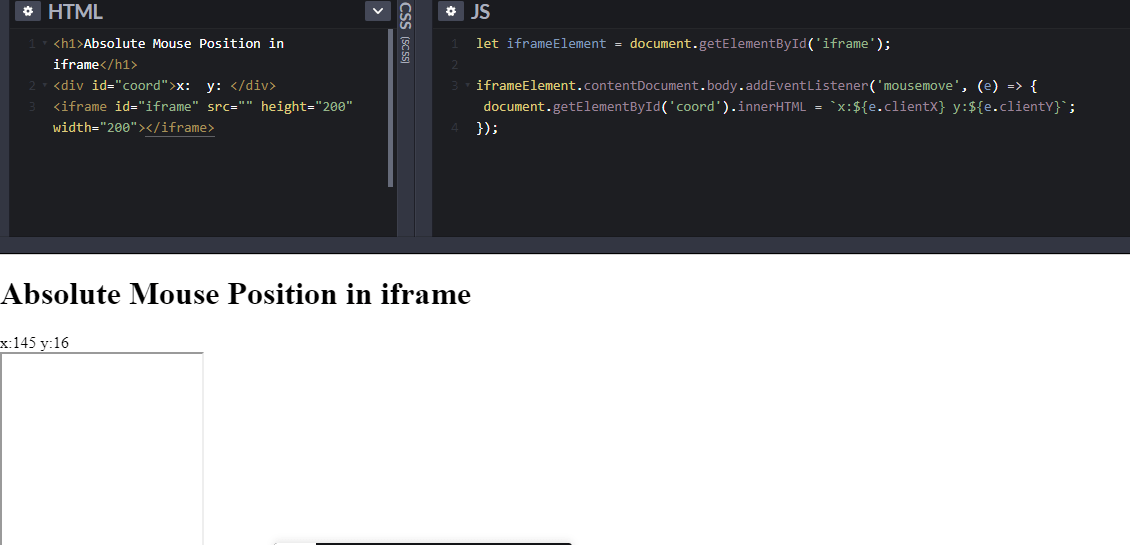 javascript Get the click position of the mouse on a page with iframe
