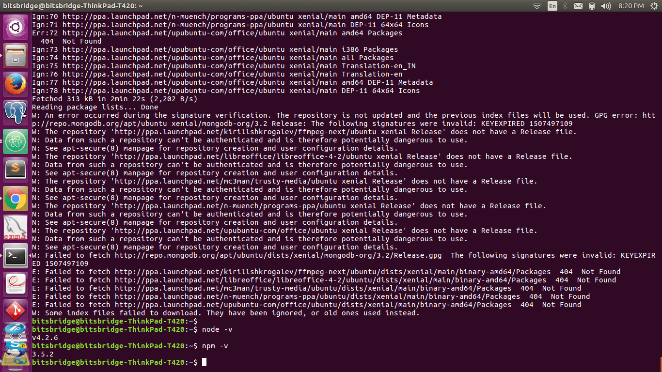 node.js How to Install node8 and latest npm in ubuntu Stack Overflow
