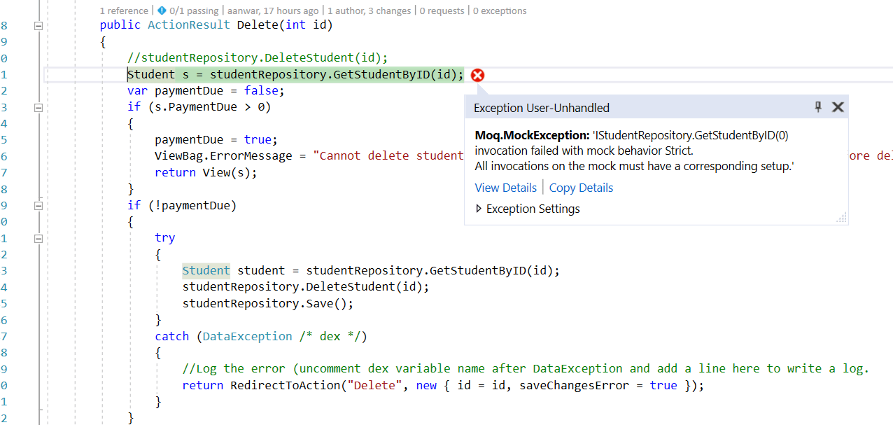 c (MVC) Mock Unit Test Stack