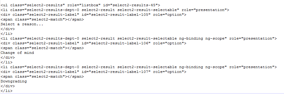c How can i get the value from a dropdown of div class in selenium