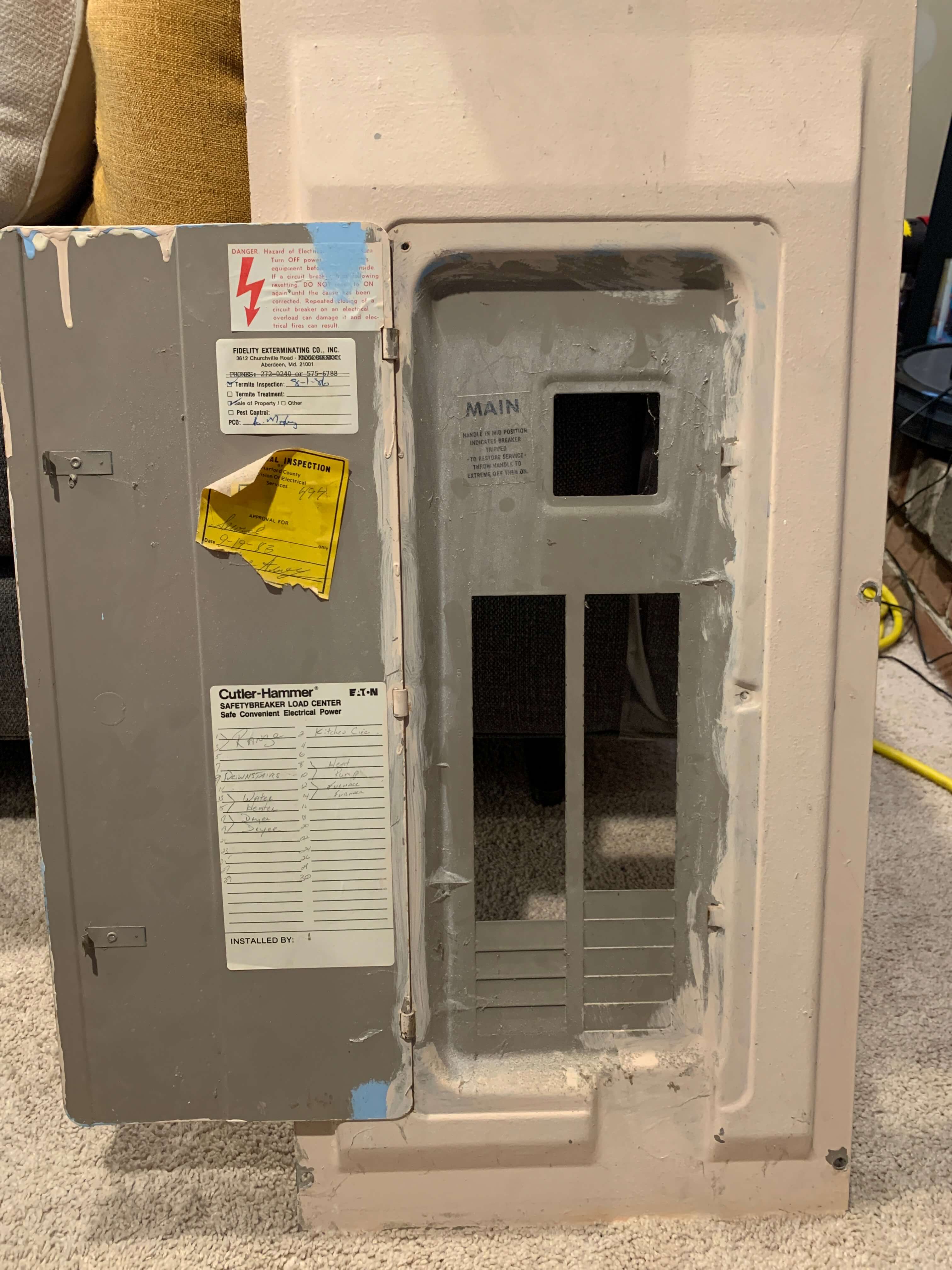 Electrical Does drywall surrounding breaker panel pose fire risk