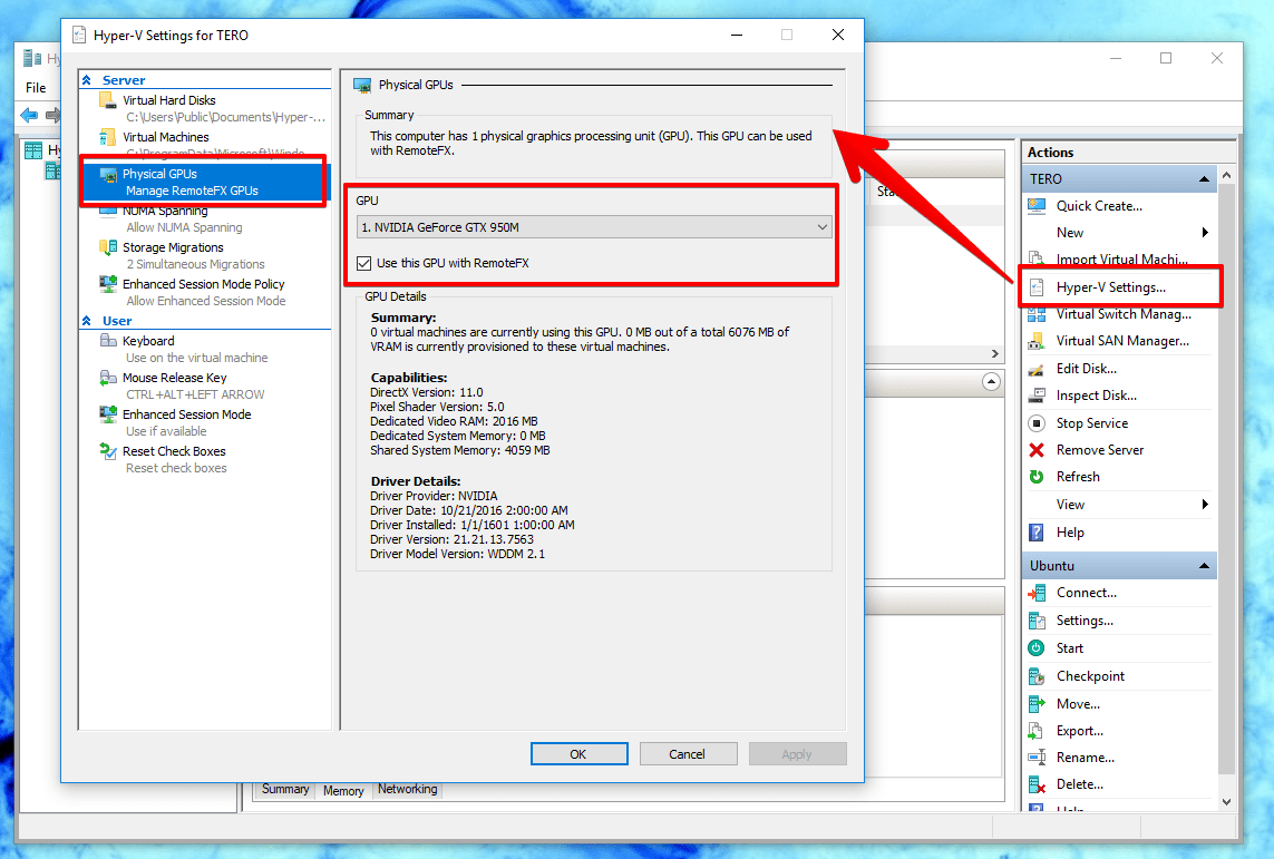 display resolution HyperV Ubuntu 16.04 and remoteFX