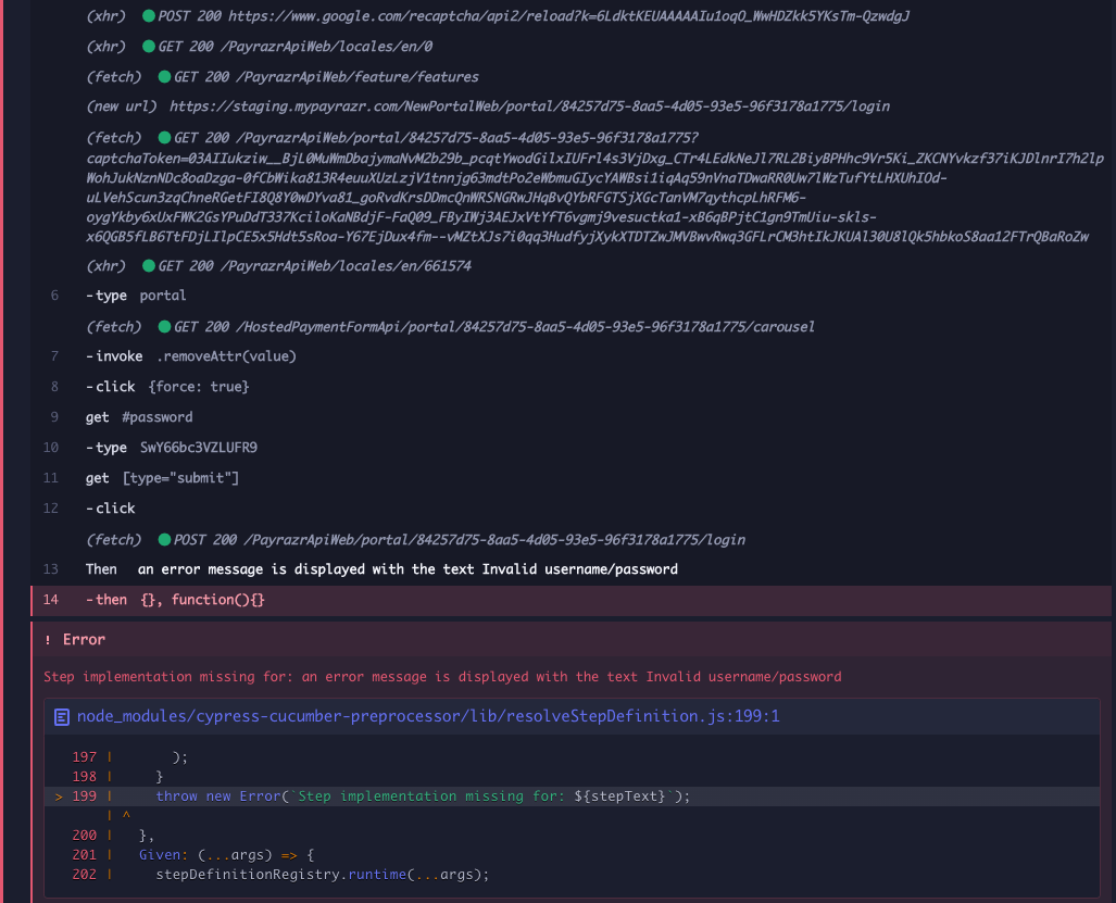 regex Why am I getting Step implementation missing for error when