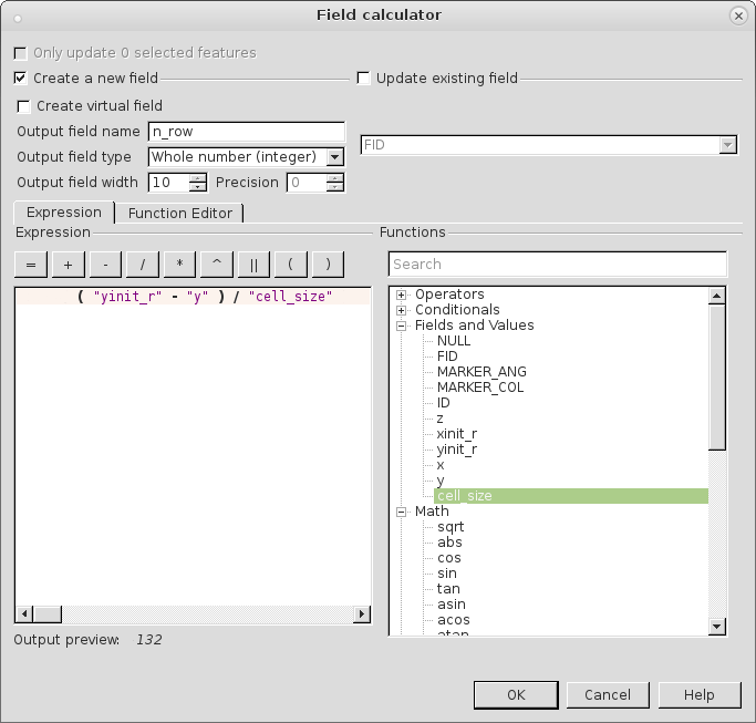 Displaying row/column of point in raster using QGIS? Geographic