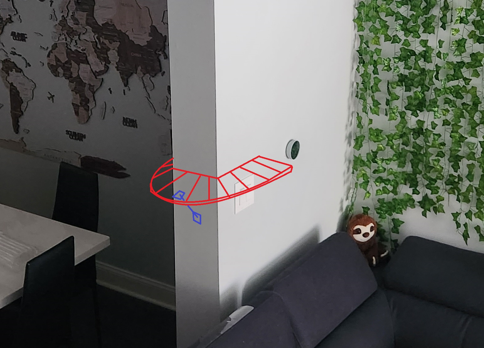 drywall mounting a shelf to an indoor partition wall end Home