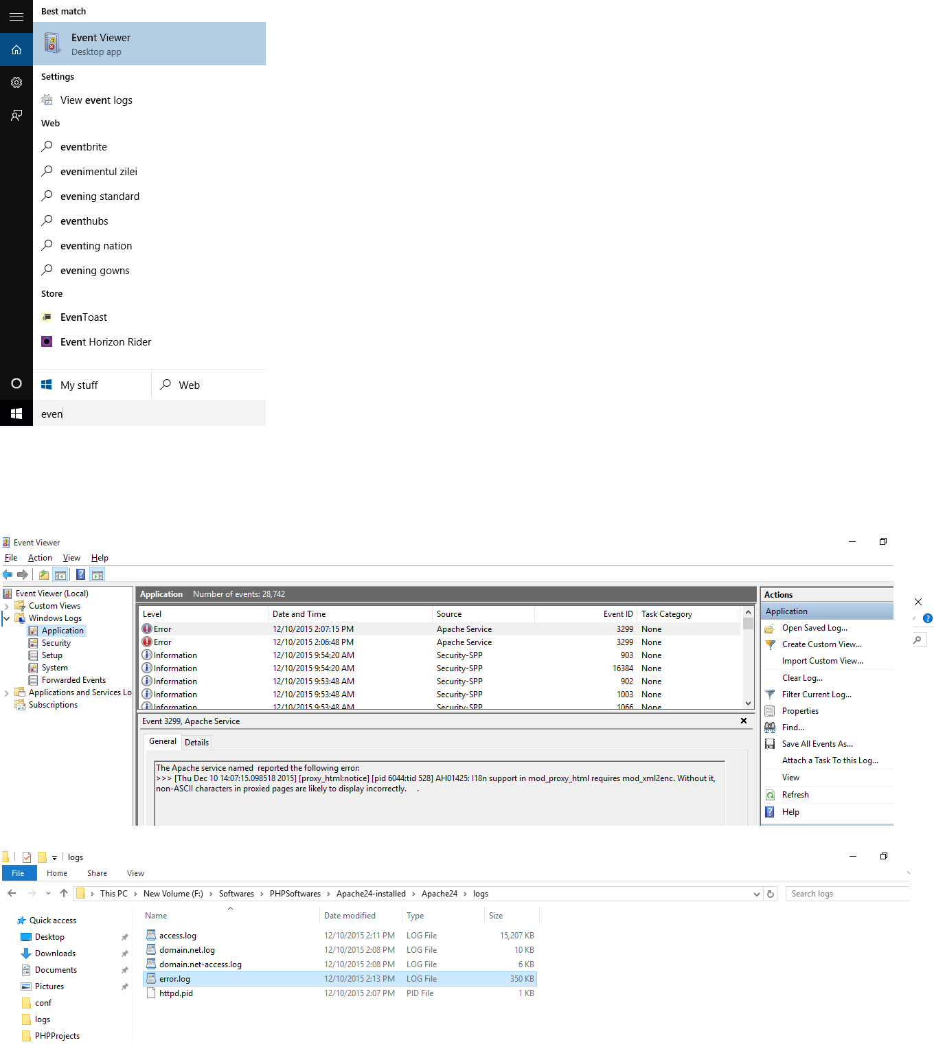 windows Apache (xampp) doesn't run on Win 10 W3SVC not running