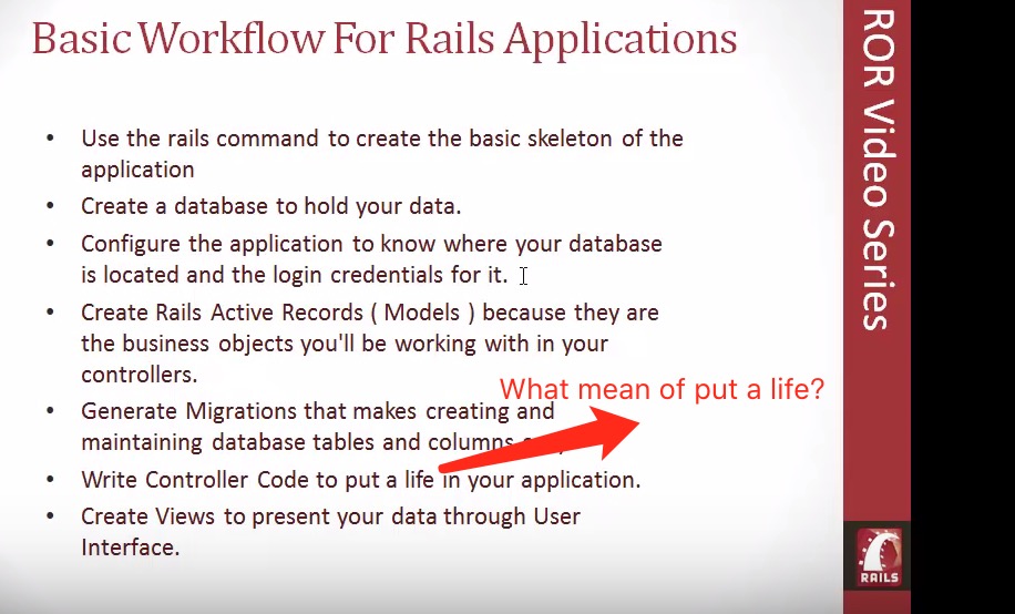 What's the meaning of put a life in your application? English