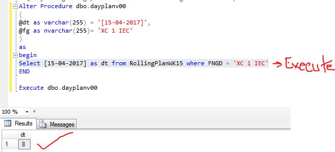 stored procedures SQL use variable as column in SELECT statement