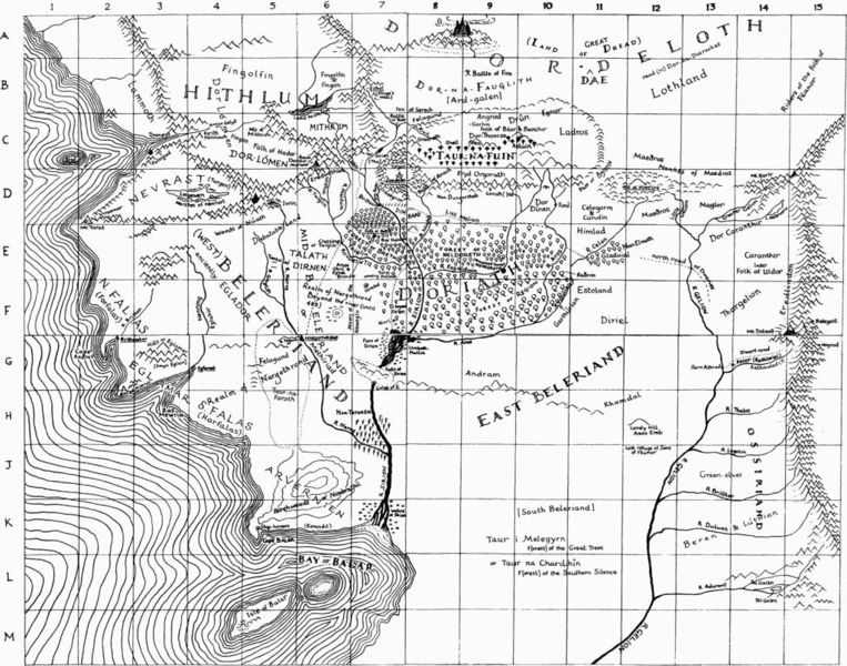 lord of the rings Most accurate Map of Arda before Beleriand was lost