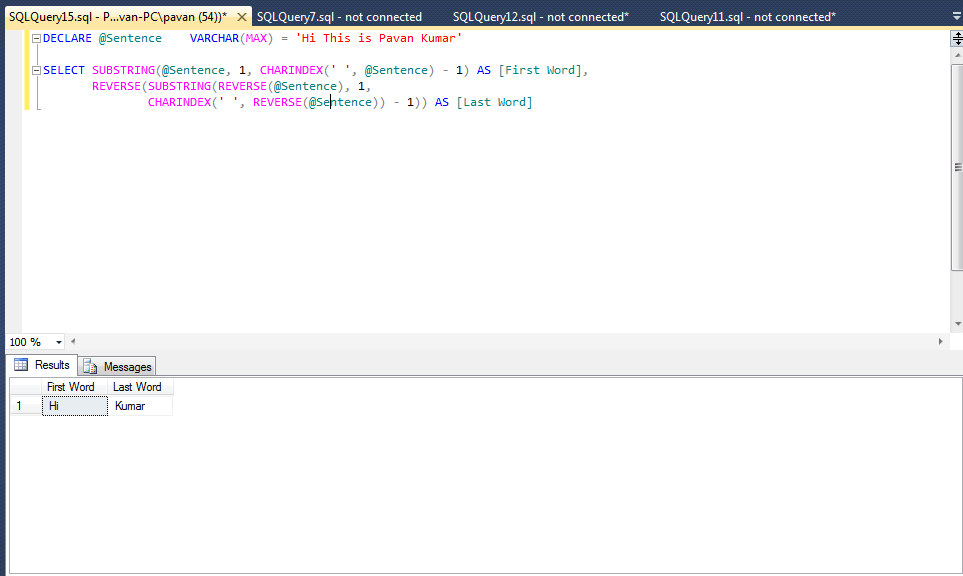 SQL Server query to remove the last word from a string