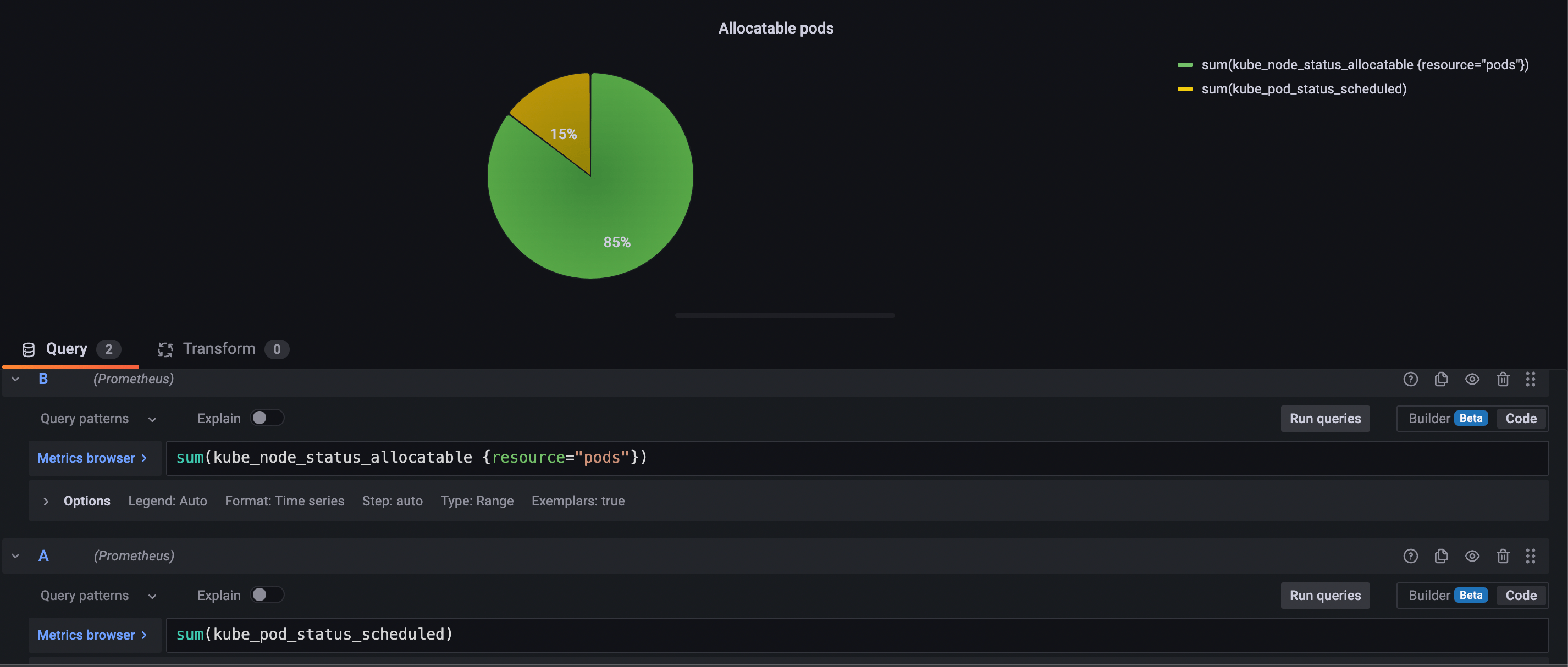 How to get the number of pods that my cluster is able to