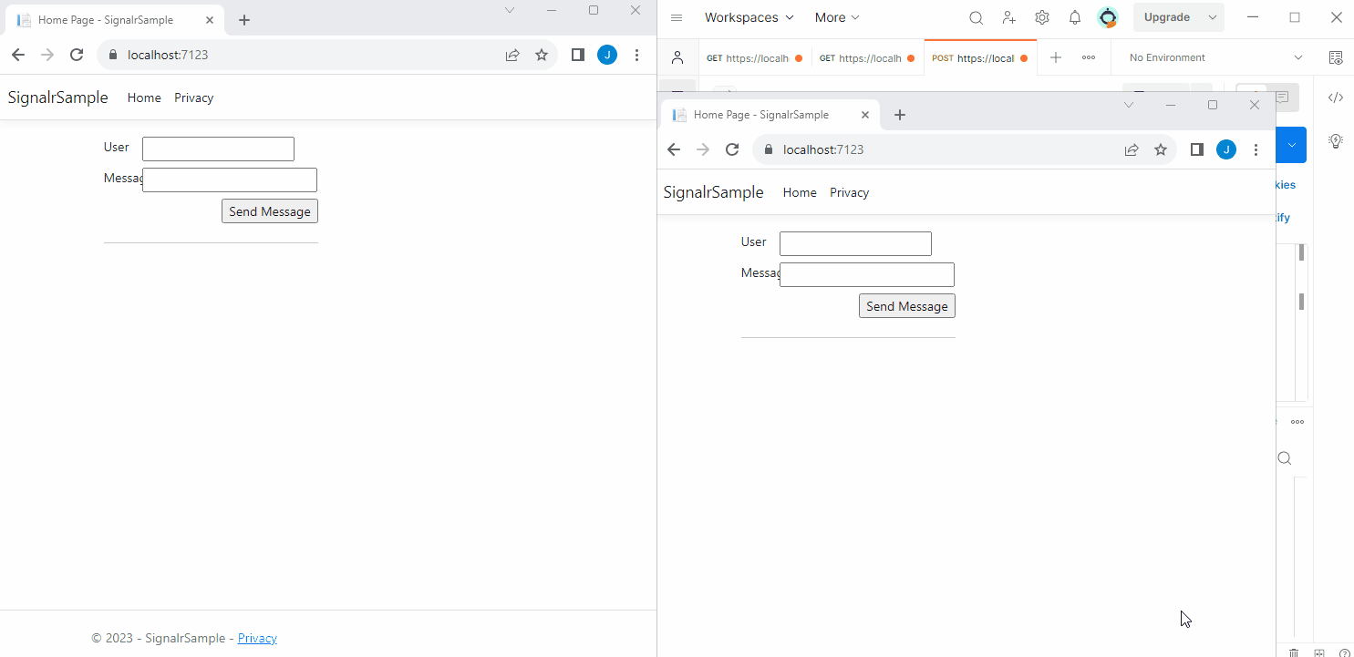 c How to properly setup a service that interacts with SignalR Hub
