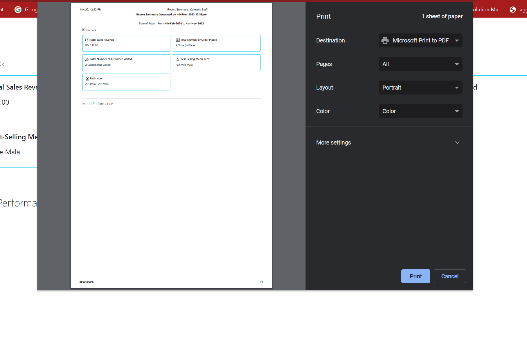 How to print a div that has a canvas using JavaScript and html? Stack