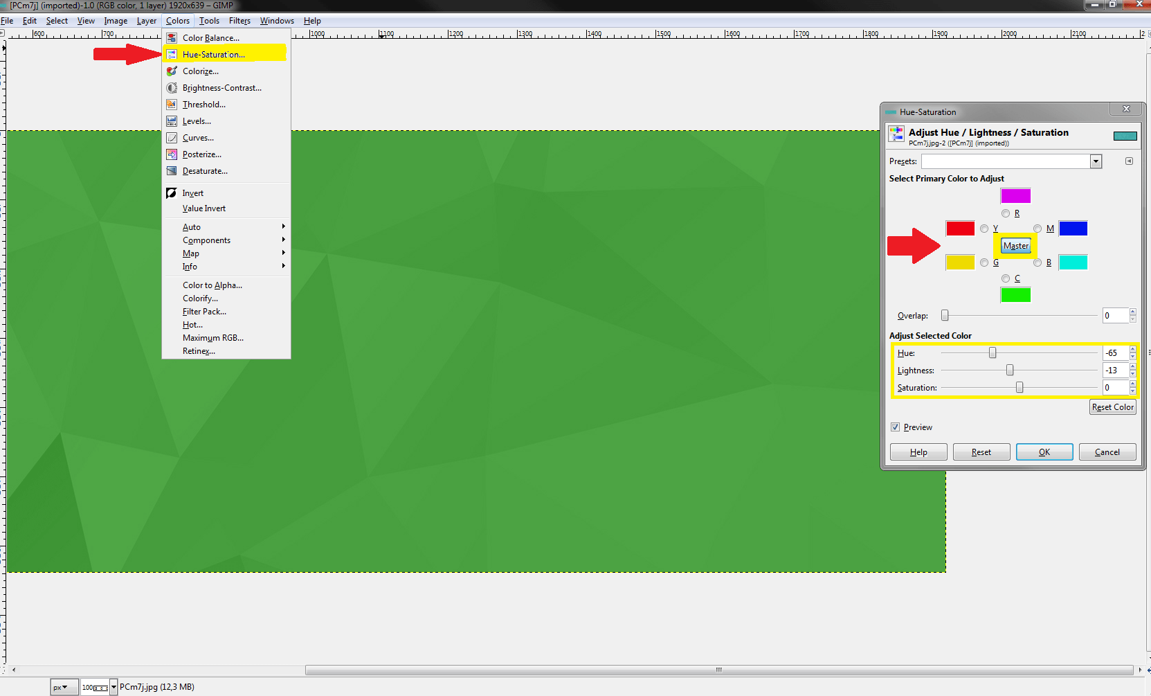 GIMP Change image color with different shades Super User
