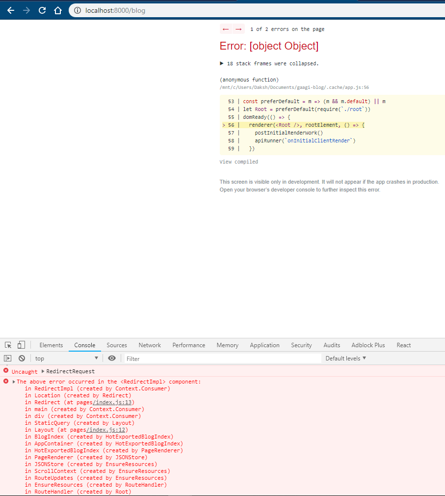 reach router How to redirect from the index page to a route which is