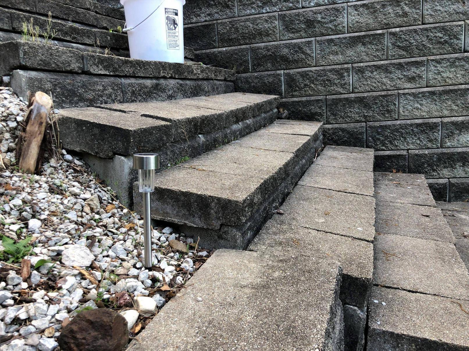 How can I level and secure retaining wall steps? Home Improvement