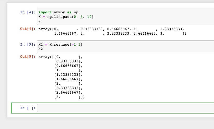 What double nested brackets means in python numpy array when it is