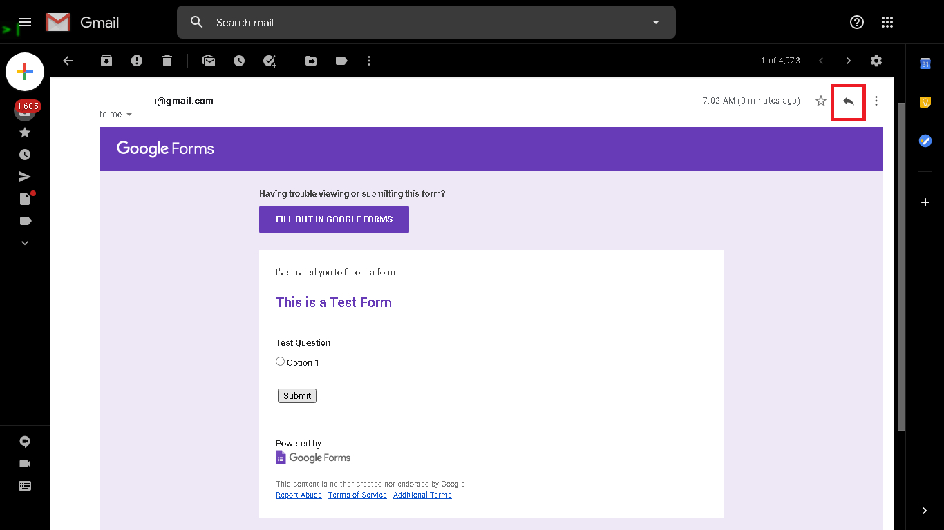 Is it possible to embed a Google Form into a Gmail signature? Web