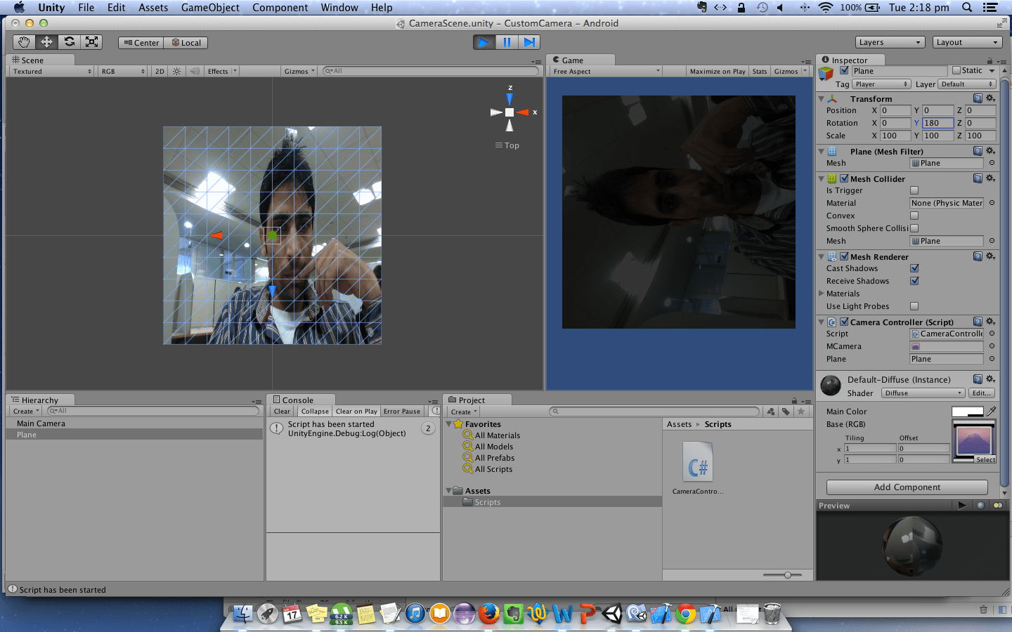 Open device camera for iPhone and Android in Unity3d Android native