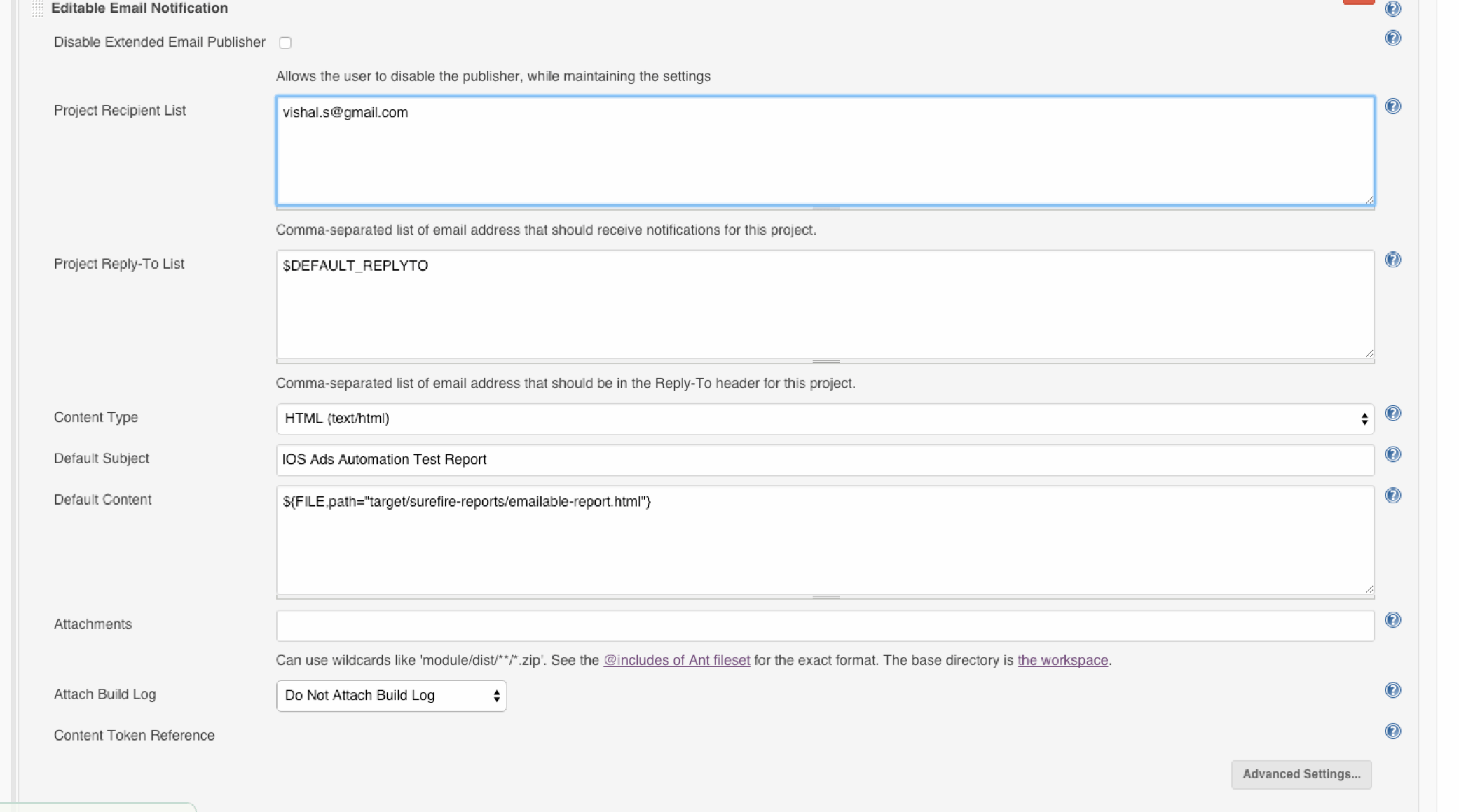 Unable to get emails from Jenkins ext email plugin Stack Overflow