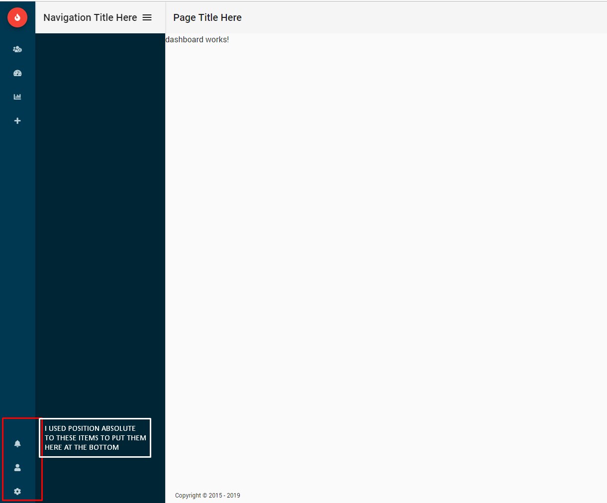 javascript How to push matlistitems to the bottom without using