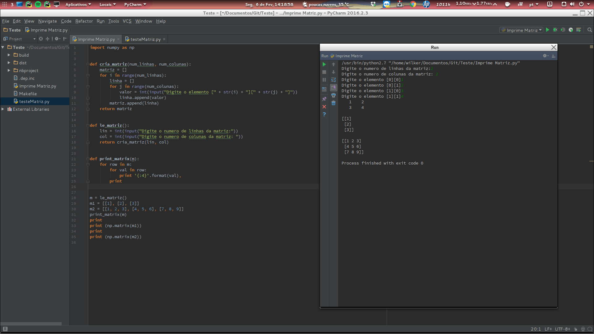 python Print multidimensional matrix in Python Answall