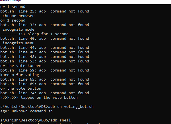 adb: command not found- Window 10 shell - Stack Overflow