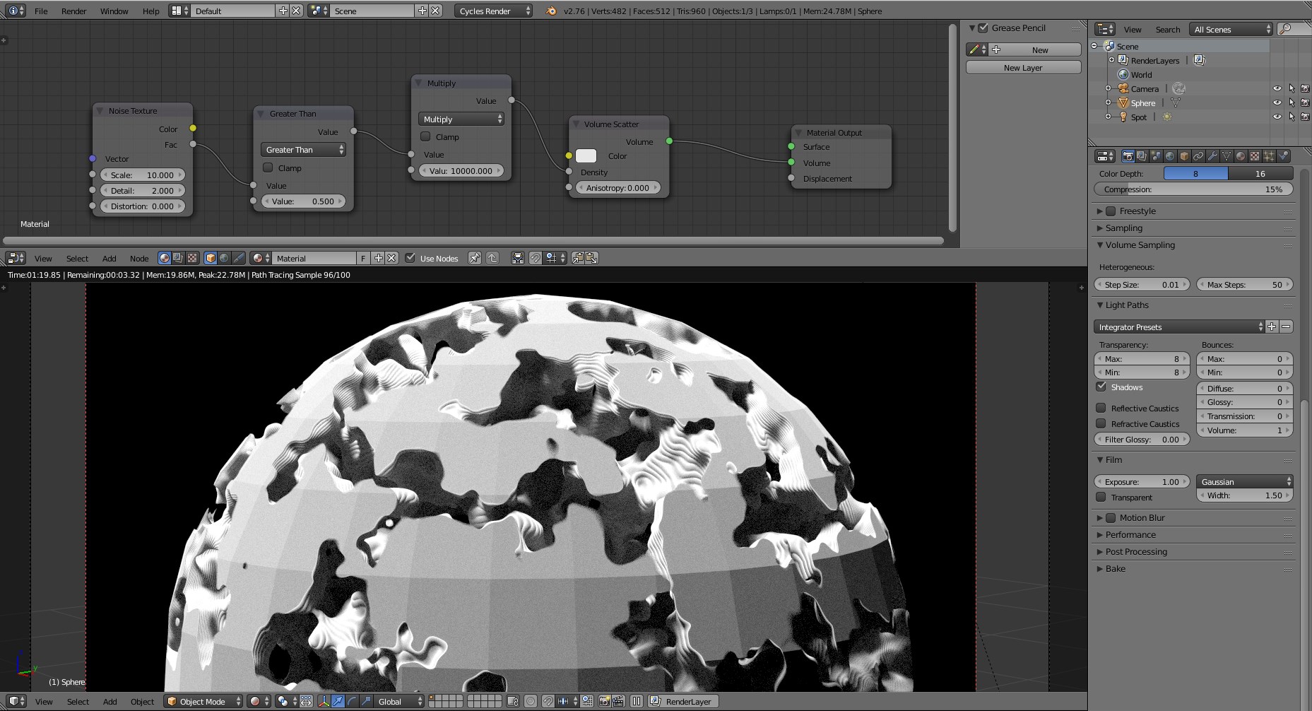 cycles Horizontal lines showing in volume scatter shader Blender
