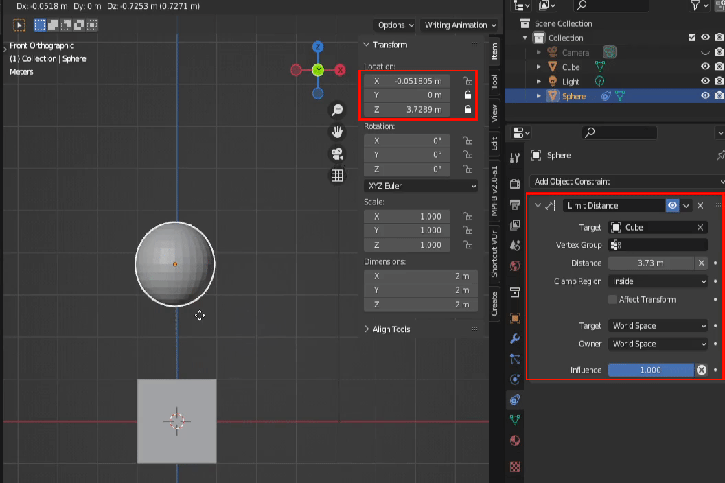Movement Along Locked Axis With Limit Distance Constraint? Blender