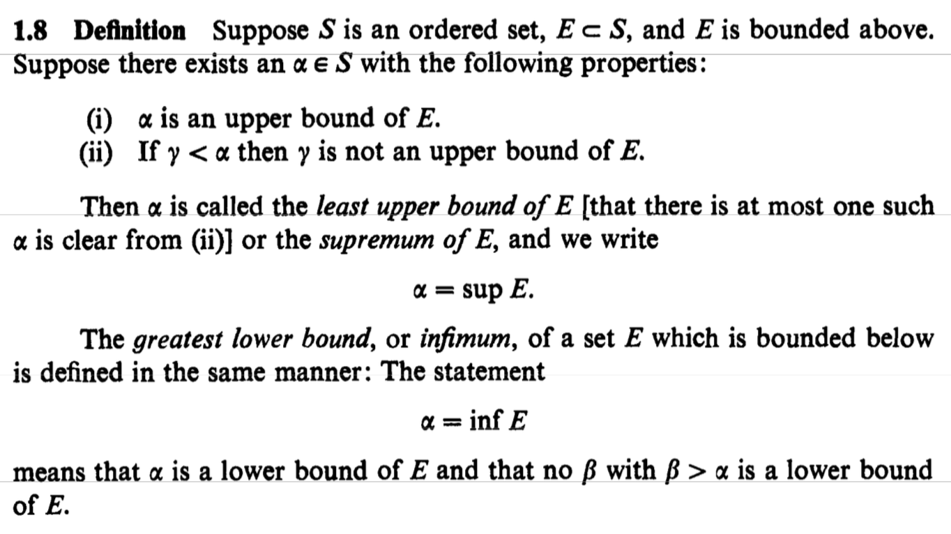 real analysis Textbook confusion regarding "supremum" and "infimum