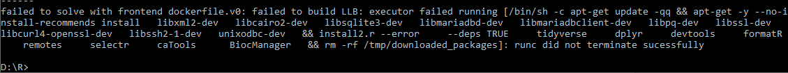 docker Error "failed to solve with frontend dockerfile.v0 failed to