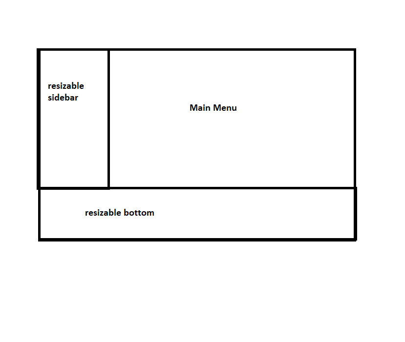 javascript IDE like resizable split windows using html, css and js