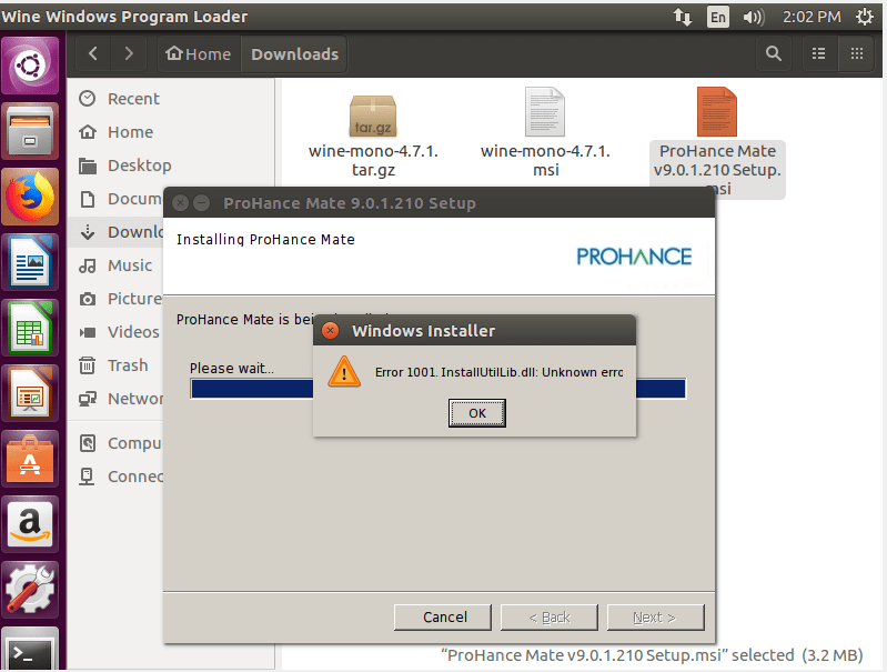 c Error while installing MSI using Wine in ubuntu 16 Stack Overflow