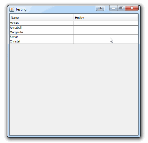 java Adding different for different cells in a JTable