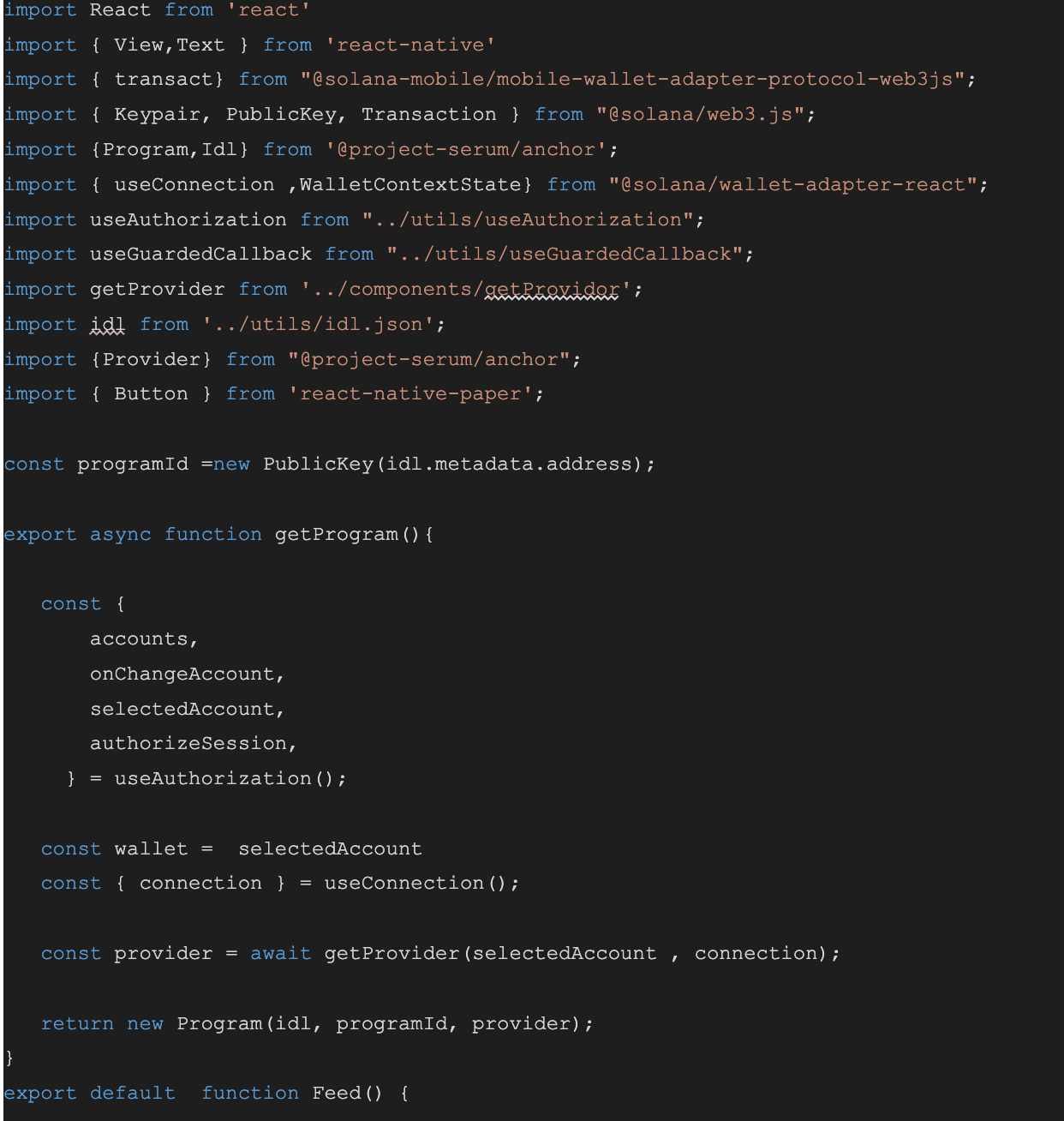 web3.js using anchor programs in solana mobile stack Solana Stack