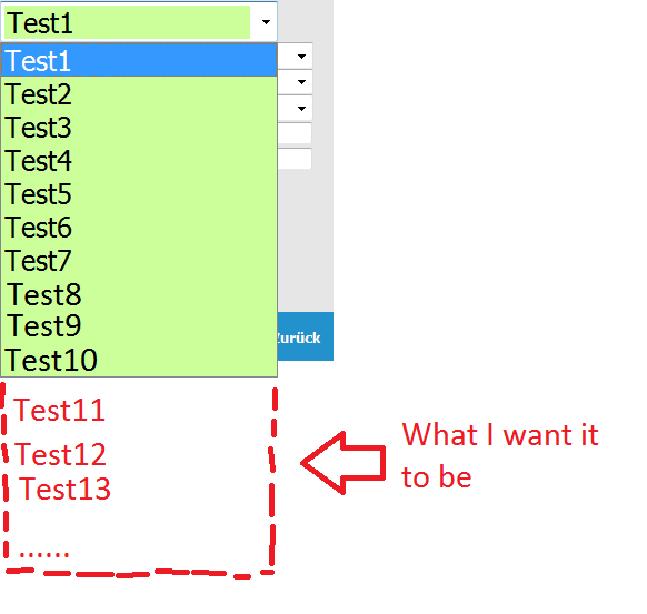 javascript Changing the height of a dropdown list in asp Stack Overflow
