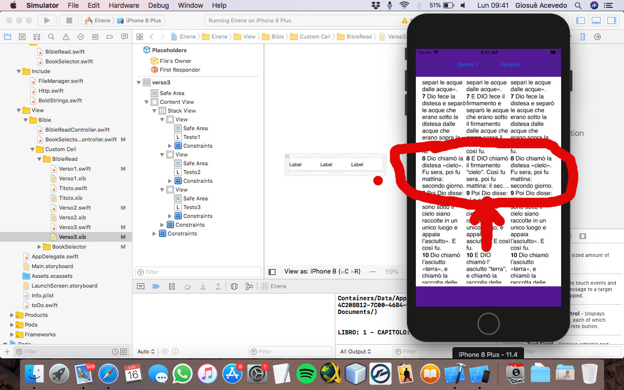 ios Swift cell table view with a horizontal stack view inside