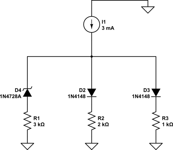 How to find voltage on zener diode while there is a