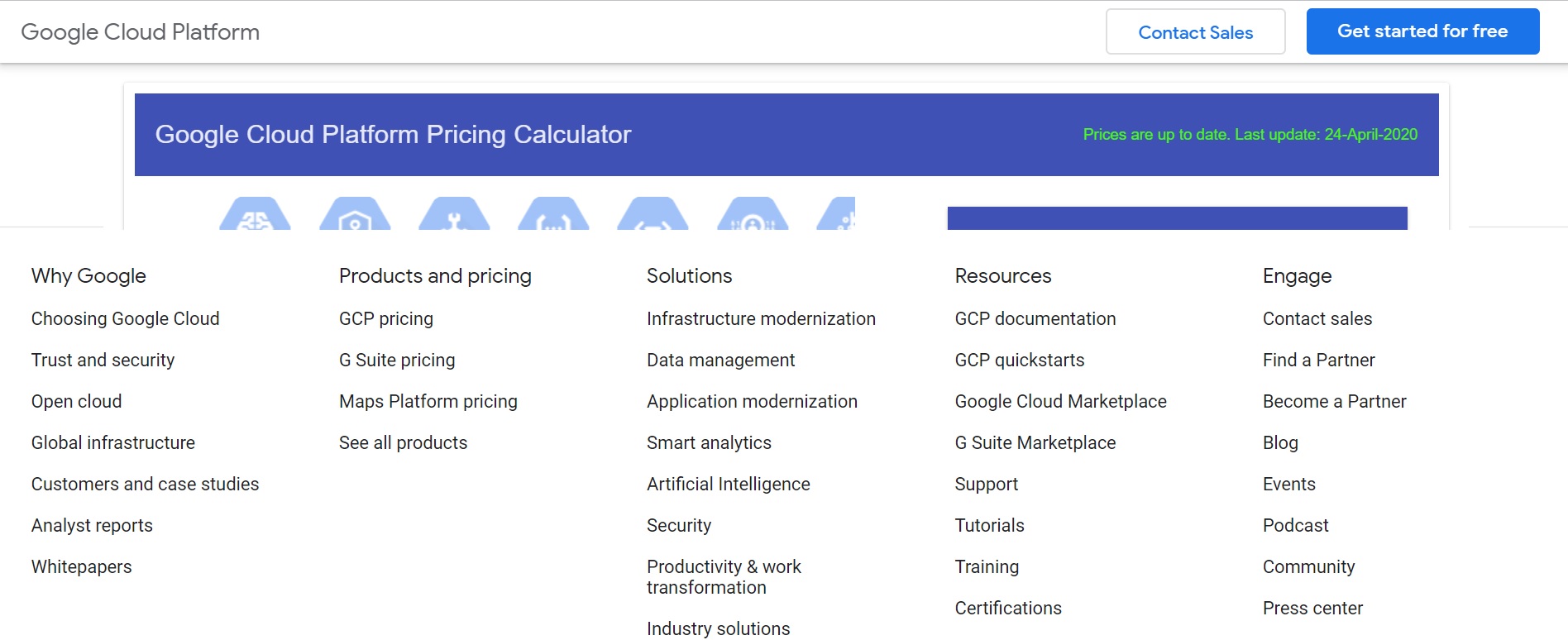 google cloud platform Why GCP Pricing Calculator Interface is not
