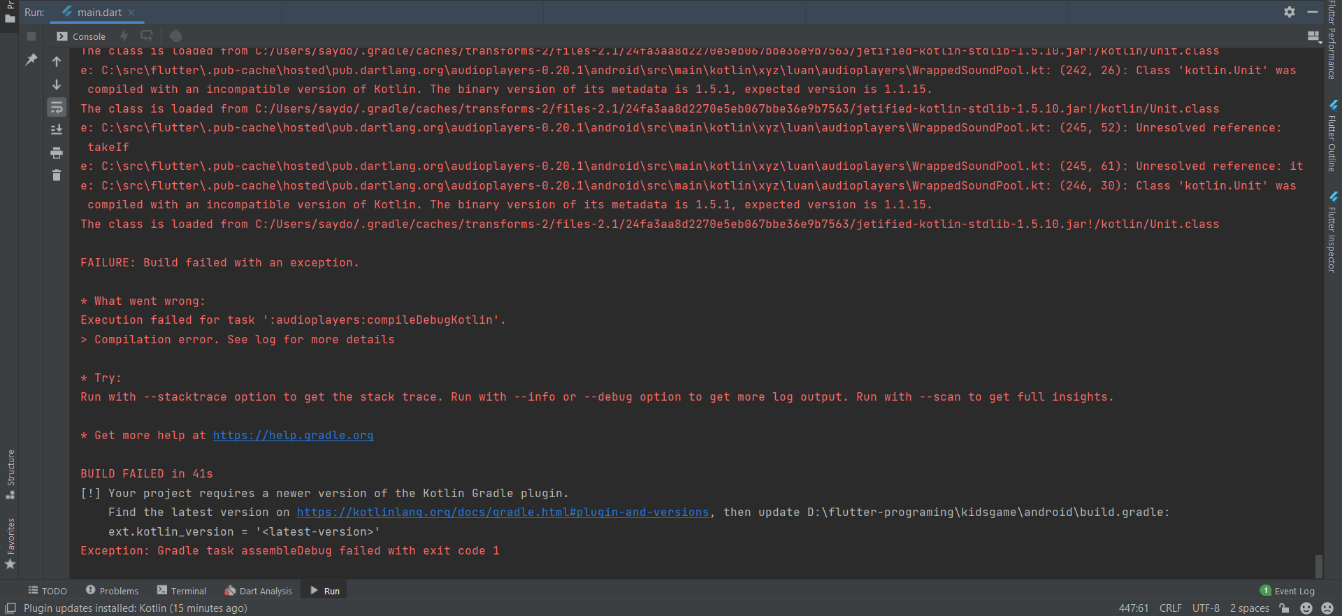 flutter Kotlin Gradle plugin Stack Overflow