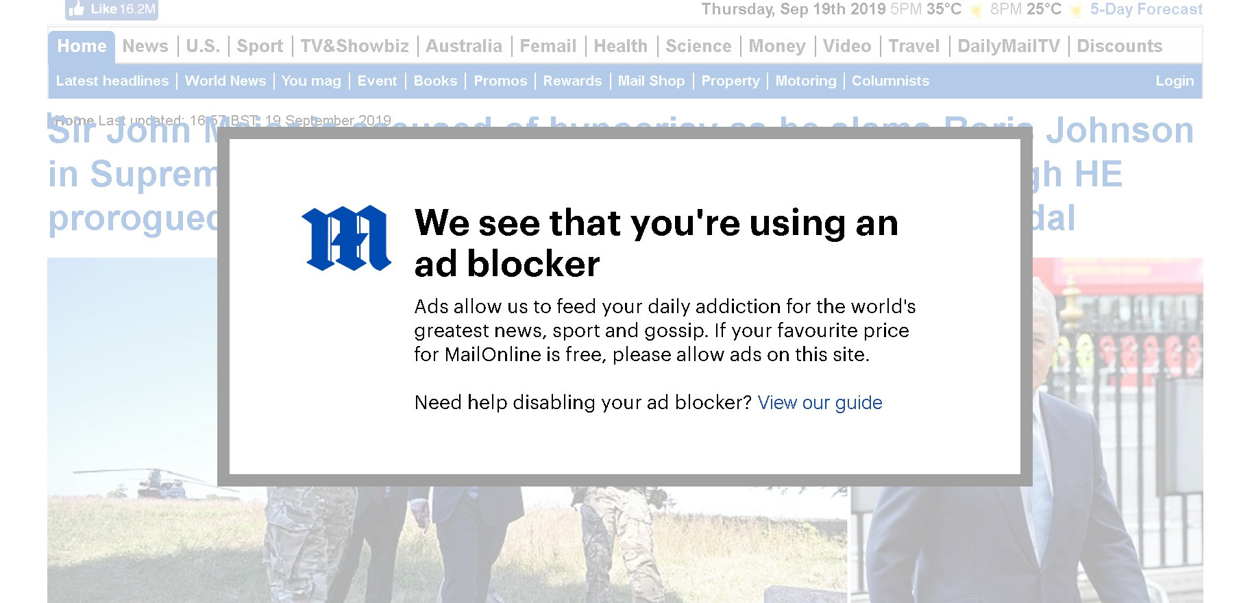 Adblock Plus • View topic dailymail.co.uk "We see that you're using
