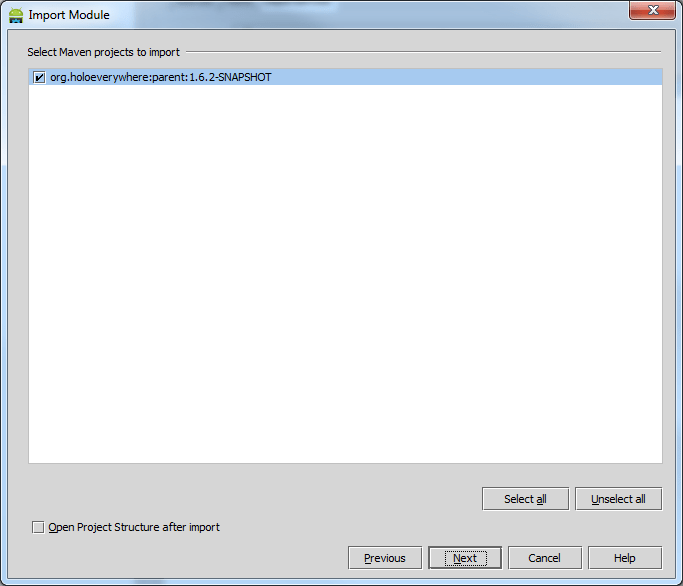 intellij idea Add Holoeverywhere to project in Android Studio Stack