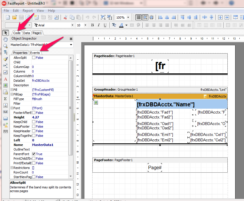 delphi FastReport 5.3 Designer can't access events Stack Overflow